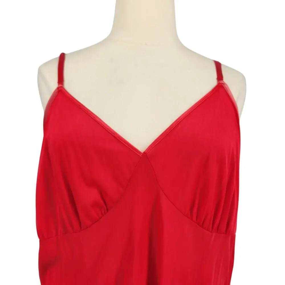 Vintage Figurfit Nylon Slip Dress - Red Size 50 - Picture 8 of 8